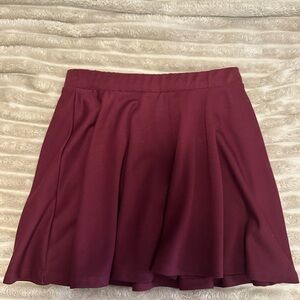 Chic Burgundy Mini red skate skater Skirt